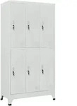 vidaXL Schliessfachschrank, Grau, Metall, 6 F&auml;cher, 45x180x90 cm, Garderobe,