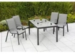 Gardenson Gartentisch, Graphit, Metall, Glas, rechteckig, 90x72x150 cm, Gartenm&ouml;bel,