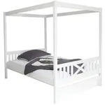Mid.you Himmelbett Ticaa 929604 Lino, Wei&szlig;, Holz, Kiefer, massiv, H&ouml;he ca. 18...