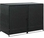 vidaXL M&uuml;lltonnenbox, Schwarz, Naturmaterialien, 80x111x148 cm, Aufbewahrung &
