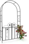 Relaxdays Rosenbogen, Schwarz, Metall, 116x228x36.5 cm, Gartenzubeh&ouml;r, Gartendeko