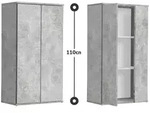 Mokebo Mehrzweckschrank, Grau, Holzwerkstoff, 2 F&auml;cher, 60x110x34 cm, Waschk&uuml;che,
