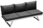 Sieger Gartenbank, Graphit, Metall, 3-Sitzer, 204x81x72 cm, Gartenm&ouml;bel,