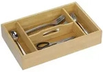 Relaxdays Besteckkasten, Hellbraun, Holz, 37x7x23 cm, K&uuml;chenzubeh&ouml;r, Besteckk&auml;sten