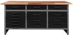 Werkbank, Anthrazit, Grau, Holz, Metall, Buche, 160x85x60 cm, Fsc, Freizeit,