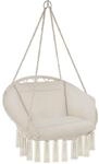 tectake H&auml;ngesessel, Beige, Kunststoff, Baum/Pflanze/Natur, 80x125x72 cm,