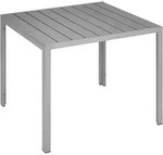 tectake Gartentisch, Silber, Metall, Baum/Pflanze/Natur, Quadratisch, 90x74.5x90 cm,