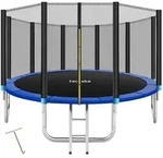 tectake Trampolin, Schwarz, Blau, Metall, Rund, 427x260x427 cm, Outdoor...