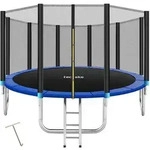 tectake Trampolin, Schwarz, Blau, Metall, Rund, 457x269x457 cm, CE, Outdoor