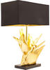 Kare-Design Tischleuchte Tropical Flower, Schwarz, Kunststoff, 50.5x65x22 cm, Lampen