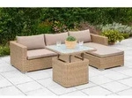 Gardenson Loungegarnitur, Natur, Kunststoff, 2-teilig, F&uuml;llung: Schaumstoff, links
