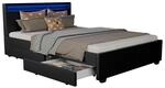Juskys Polsterbett, Schwarz, Holz, 140x200 cm, Schlafzimmer, Betten,...