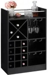 Relaxdays Weinregal, Schwarz, Holzwerkstoff, 63x96x35 cm, Wohnzimmer, Regale,