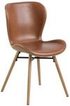 Stuhl, Braun, Eiche, Holz, Metall, Textil, Eiche, massiv, Uni, rund, 47x82.5x56...