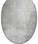 Sanilo Wc-Sitz, Grau, Holzwerkstoff, Grafikmuster, Oval, 37.7x5.5x48 cm, Badezimmer,