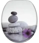 Sanilo Wc-Sitz, Violett, Holzwerkstoff, Oval, 38x6x47 cm, Badezimmer, WC Ausstattung,