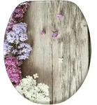 Sanilo Wc-Sitz, Violett, Holzwerkstoff, Oval, 38x6x47 cm, Badezimmer, WC...