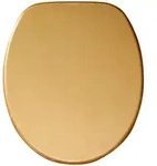 Sanilo Wc-Sitz, Gold, Holzwerkstoff, Oval, 38x6x47 cm, Badezimmer, WC...