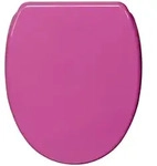 Sanilo Wc-Sitz, Pink, Holzwerkstoff, Grafikmuster, Oval, 37.7x5.5x48 cm, Badezimmer,