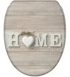 Sanilo Wc-Sitz, Braun, Holzwerkstoff, Grafikmuster, Oval, 37.7x5.5x48 cm, Badezimmer,