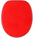 Sanilo Wc-Sitz, Rot, Holzwerkstoff, Oval, 38x6x47 cm, Badezimmer, WC Ausstattung, WC