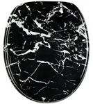Sanilo Wc-Sitz, Schwarz, Holzwerkstoff, Oval, 38x6x47 cm, Badezimmer, WC...