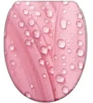 Sanilo Wc-Sitz, Pink, Holzwerkstoff, Grafikmuster, Oval, 37.7x5.5x48 cm, Badezimmer,