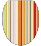 Sanilo Wc-Sitz, Mehrfarbig, Holzwerkstoff, Grafikmuster, Oval, 37.7x5.5x48 cm,