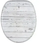 Sanilo Wc-Sitz, Grau, Holzwerkstoff, Oval, 38x6x47 cm, Badezimmer, WC...