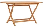 vidaXL Gartentisch, Braun, Holz, Oval,rechteckig, S&auml;ule, 80x75x160 cm, Gartenm&ouml;bel,