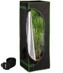 Relaxdays Growzelt, Schwarz, Textil, Metall, Kunststoff, Quadratisch, 40x120x40 cm,