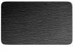 Villeroy & Boch Speiseteller Manufacture Rock, Schwarz, Keramik, Uni, rechteckig,