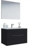 Mid.you Badezimmer, Schwarz, Holzwerkstoff, 3-teilig, 1 Schublade(n),1 Schublade(n)