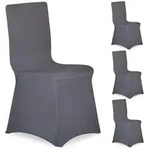 Relaxdays 4Xstuhlhussen, Anthrazit, Textil, Kunststoff, 60x57 cm, Wohntextilien,