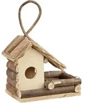 Relaxdays Vogelhaus, Hellbraun, Holz, 20x29x12 cm, Gartenzubeh&ouml;r, Gartenpflege,