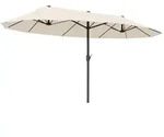 Outsunny Sonnenschirm,, Beige, Metall, 270x455 cm, Sonnenschutz & Sichtschutz,