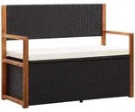 vidaXL Bank, Schwarz, Kunststoff, 115x85x50 cm, Gartenm&ouml;bel, Gartenb&auml;nke