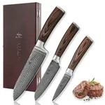Wakoli Messerset, Braun, Metall, Nachbildung,Eiche, Kochen, K&uuml;chenmesser, Messersets