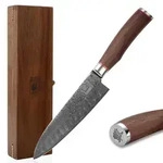 Zayiko Santokumesser, Nussbaum, Holz, Metall, Echtholz, 31 cm, Kochen, K&uuml;chenmesser