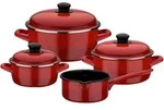 GSW Kochtopfset Red Shadow, Rot, Metall, 4-teilig, 16 cm, 1.4 L, ISO 9001, kratzfest,