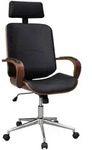 vidaXL B&uuml;rostuhl, Schwarz, Leder, 64x124x64 cm, Arbeitszimmer, B&uuml;rost&uuml;hle,