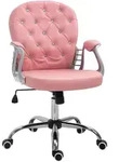 Vinsetto Ergonomischer, Rosa, Kunststoff, 60.5x103x59.5 cm, Arbeitszimmer,