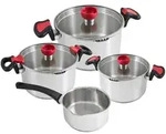 Kopf Topfset, Silber, Metall, Rund, w&auml;rmeisolierter Griff, Kochen, T&ouml;pfe,...