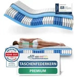 AM Qualit&auml;tsmatratzen Taschenfederkernmatratze, Wei&szlig;, Textil, Uni, H3,...