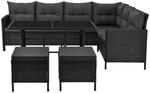 Juskys Loungegarnitur, Dunkelgrau, Kunststoff, 4, Loungem&ouml;bel, Gartenlounge-Sets