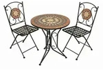 Gardenson Balkonset, Metall, Stein, 3-teilig, Balkonm&ouml;bel, Balkonm&ouml;bel-Set