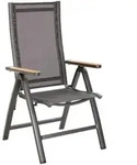 Zebra Gartenklappsessel Fly, Graphit, Grau, Teak, Holz, Metall, Teakholz, eckig,
