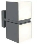 AU&szlig;ENLEUCHTE Cuba, Dunkelgrau, Metall, Kunststoff, 10x21.3x14.7 cm, Lampen &