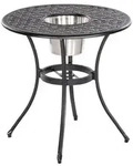 Gardenson Gartentisch, Graphit, Metall, Raute, rund, 70x70x70 cm, Gartenm&ouml;bel,