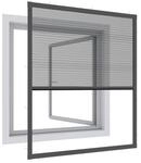 Insektenschutzfenster, Anthrazit, Metall, Textil, 100x120 cm, wetterfest,